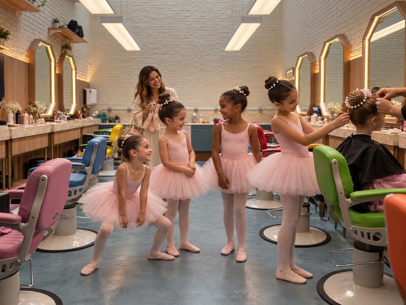 Turma de ballet se arrumando junta na Corleone Kids